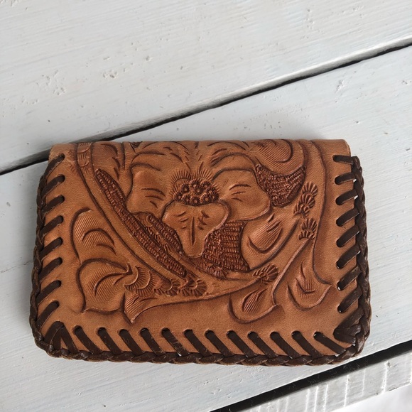 Handbags - Tooled leather floral coin purse